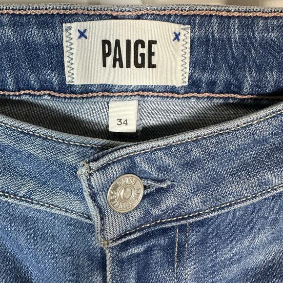 NWT Paige Vintage Cindy Crop High Rise Straight Jeans 34 Seawater Wash Raw Hem‎ - Picture 2 of 11